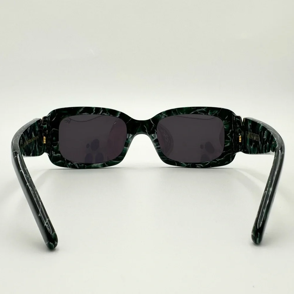 VINTAGE FRAMES COMPANY Vf Godfather Rectangle Sunglasses - Black/Green Marble